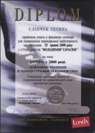 Сліпчук Тетяна 25.05.2000